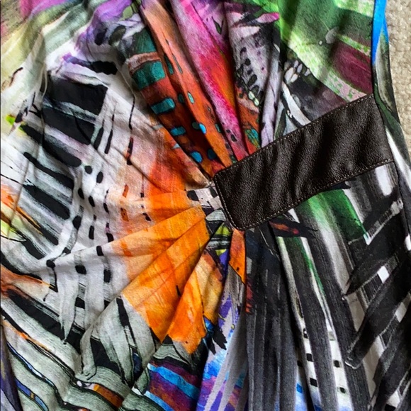 Cartise Colorful Abstract Asymmetrical Shoulder Dress size 4 - Picture 6 of 16